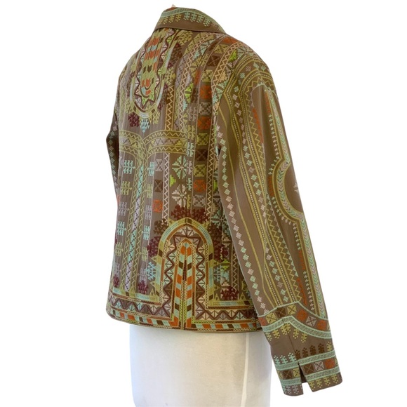 Coldwater Creek Southwestern Aztec Embroidered Fitted Collared Jacket ~ P10 - Picture 5 of 11